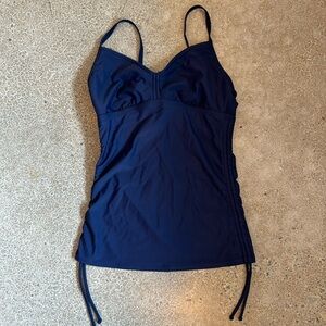 Prana navy blue XS tankini top with adjustable sides
